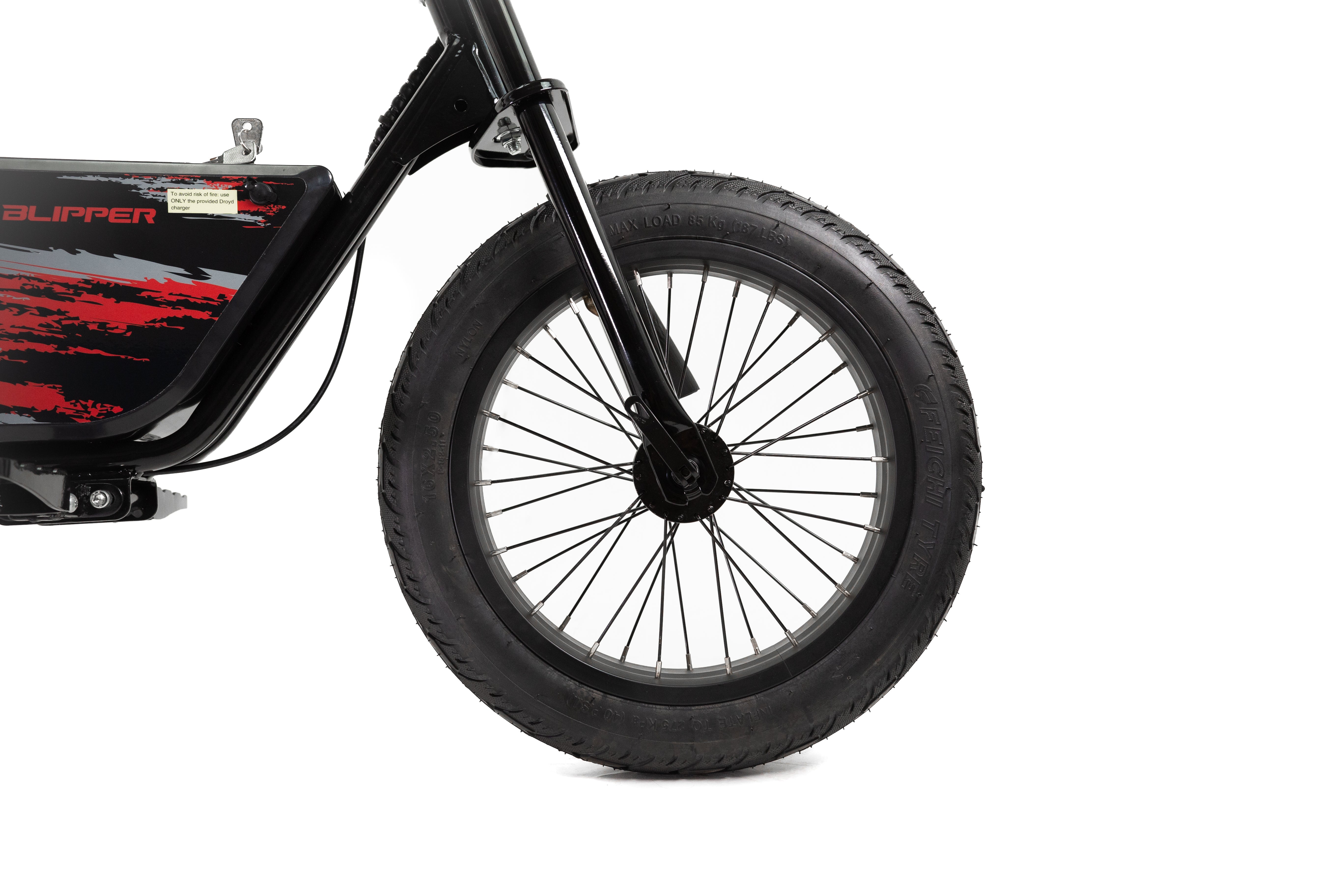 Blipper black colored product front wheel view